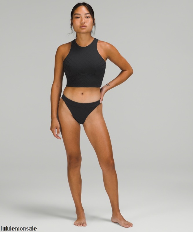 Lululemon Damen DELULU493 | Lululemon Deutschland Black Diamond Grid Knapp Geschnittene Badehose